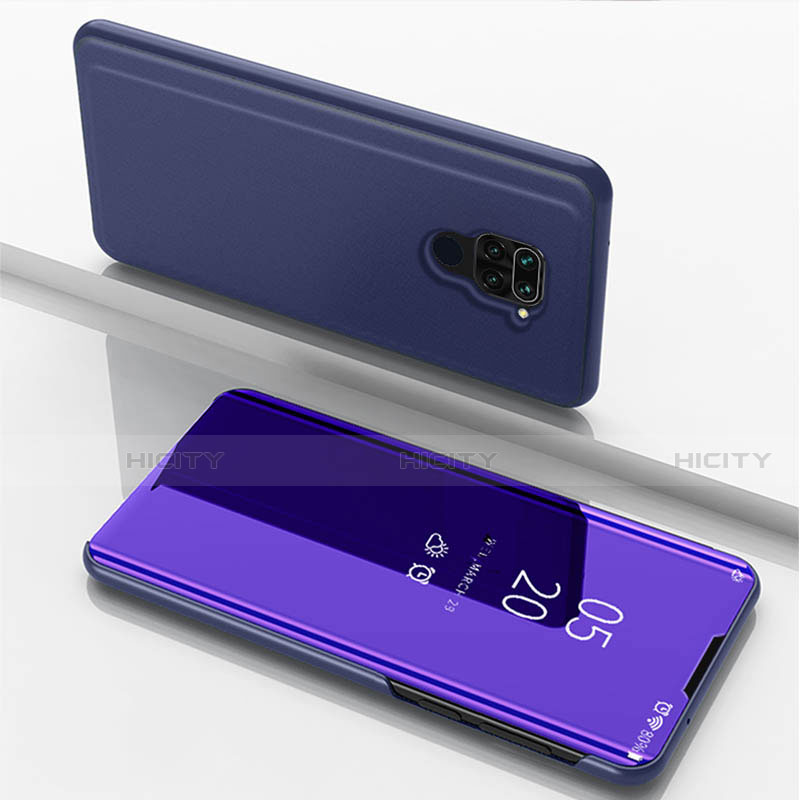 Coque Portefeuille Livre Cuir Miroir Housse Etui Clapet pour Xiaomi Redmi 10X 4G Violet Plus