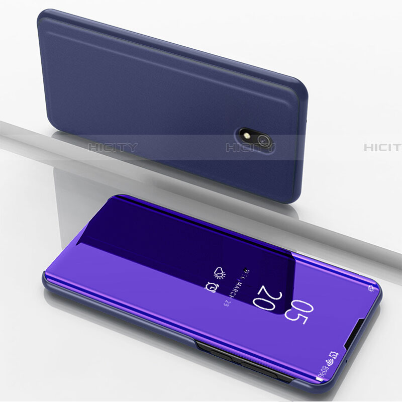 Coque Portefeuille Livre Cuir Miroir Housse Etui Clapet pour Xiaomi Redmi 8A Violet Plus