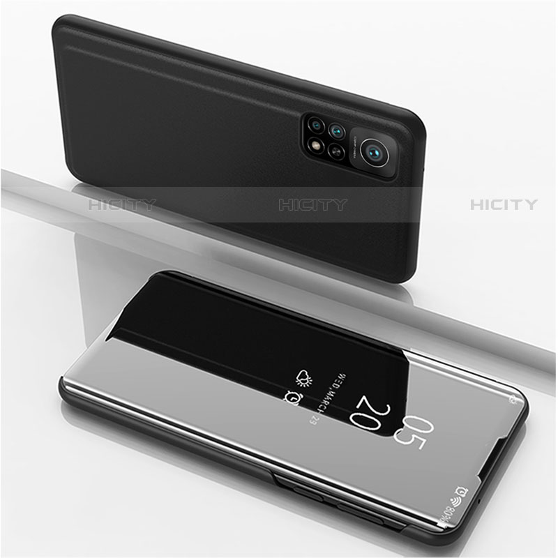 Coque Portefeuille Livre Cuir Miroir Housse Etui Clapet pour Xiaomi Redmi K30S 5G Noir Plus
