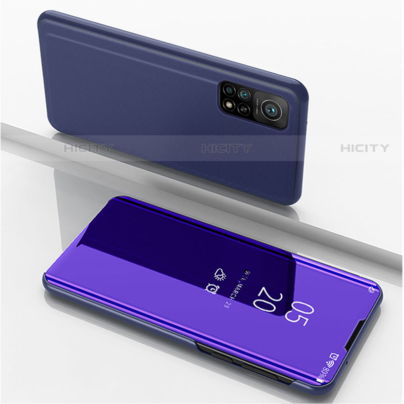 Coque Portefeuille Livre Cuir Miroir Housse Etui Clapet pour Xiaomi Redmi K30S 5G Violet Plus