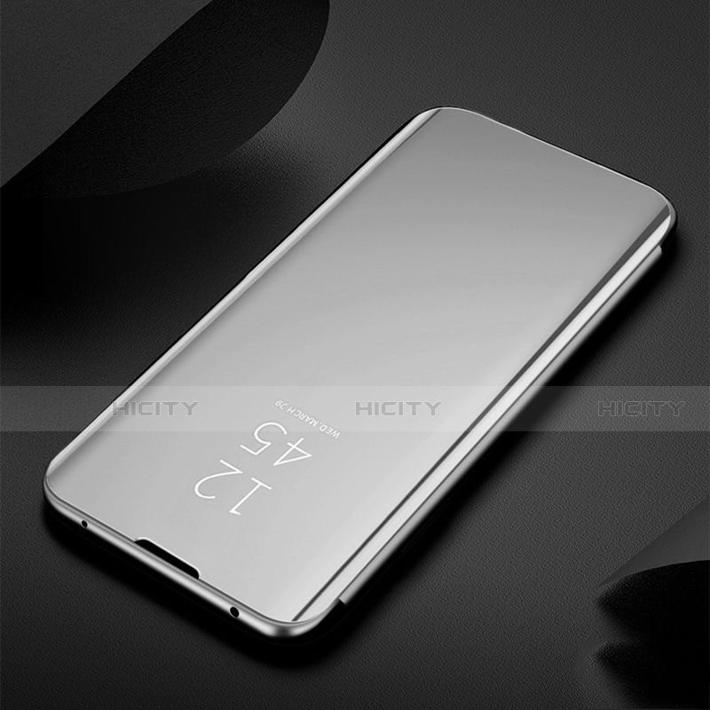 Coque Portefeuille Livre Cuir Miroir Housse Etui Clapet pour Xiaomi Redmi Note 8 (2021) Argent Plus