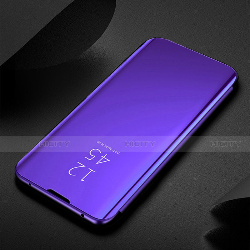 Coque Portefeuille Livre Cuir Miroir Housse Etui Clapet pour Xiaomi Redmi Note 8 Violet Plus