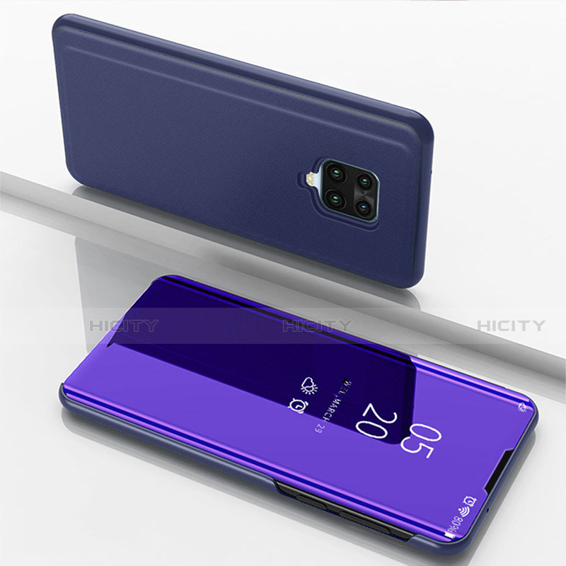 Coque Portefeuille Livre Cuir Miroir Housse Etui Clapet pour Xiaomi Redmi Note 9 Pro Max Violet Plus