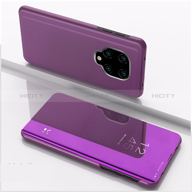 Coque Portefeuille Livre Cuir Miroir Housse Etui Clapet QH1 pour Xiaomi Poco M2 Pro Violet Plus