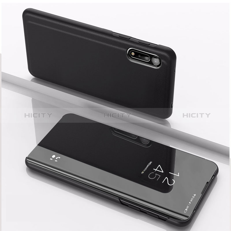 Coque Portefeuille Livre Cuir Miroir Housse Etui Clapet QH1 pour Xiaomi Redmi 9AT Noir Plus