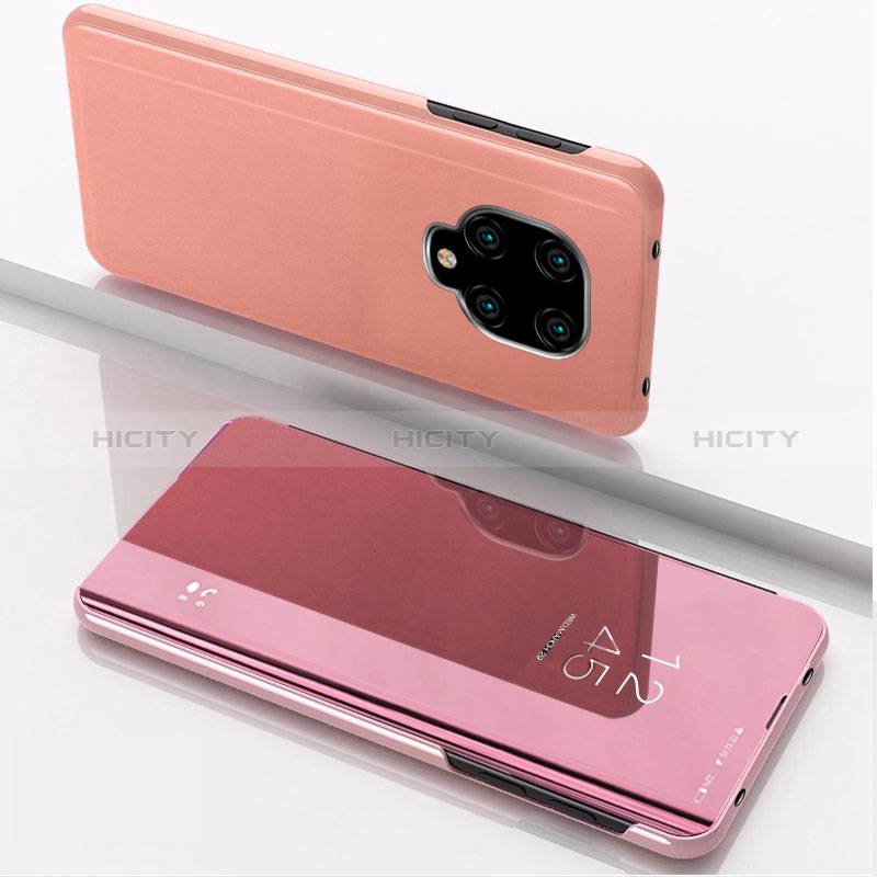 Coque Portefeuille Livre Cuir Miroir Housse Etui Clapet QH1 pour Xiaomi Redmi Note 9 Pro Max Or Rose Plus