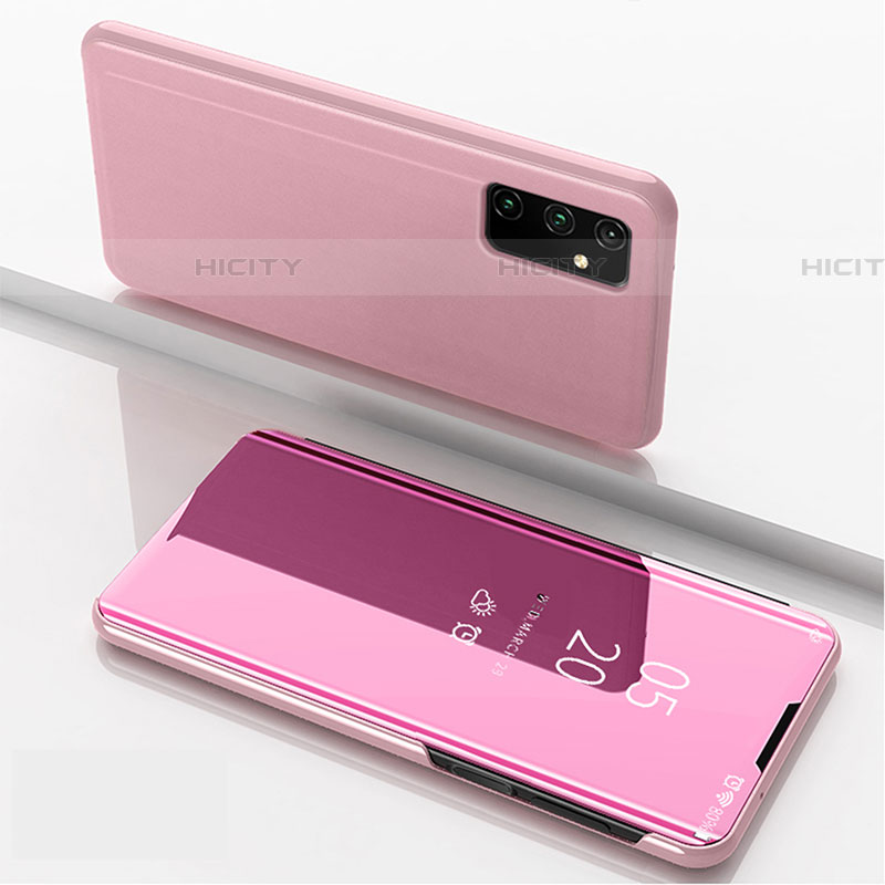 Coque Portefeuille Livre Cuir Miroir Housse Etui Clapet ZL1 pour Samsung Galaxy A05s Or Rose Plus