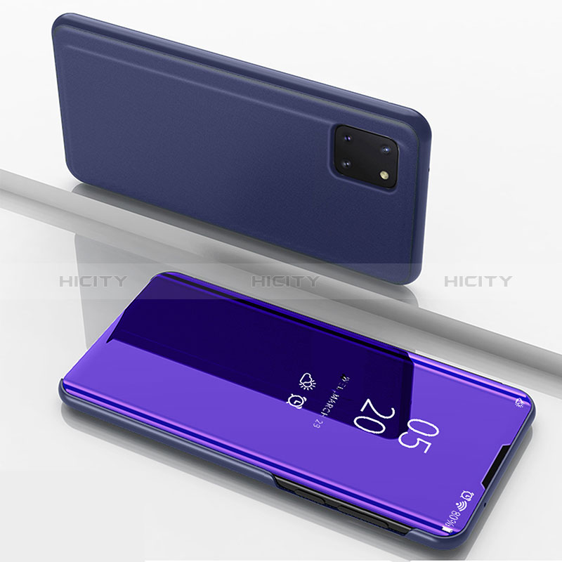 Coque Portefeuille Livre Cuir Miroir Housse Etui Clapet ZL1 pour Samsung Galaxy A81 Violet Plus