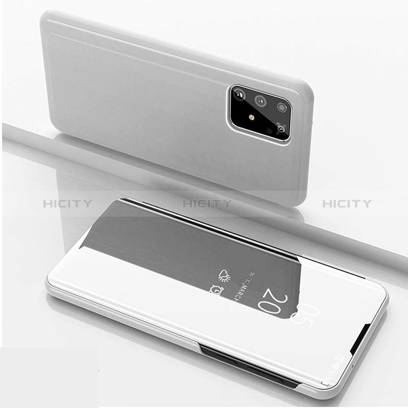 Coque Portefeuille Livre Cuir Miroir Housse Etui Clapet ZL1 pour Samsung Galaxy S10 Lite Argent Plus