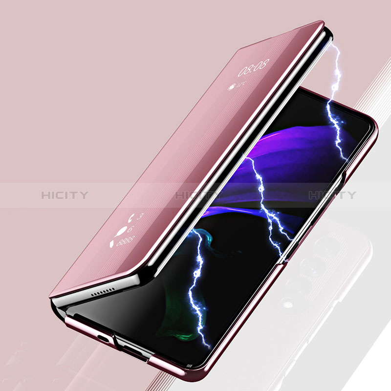 Coque Portefeuille Livre Cuir Miroir Housse Etui Clapet ZL2 pour Samsung Galaxy Z Fold3 5G Plus