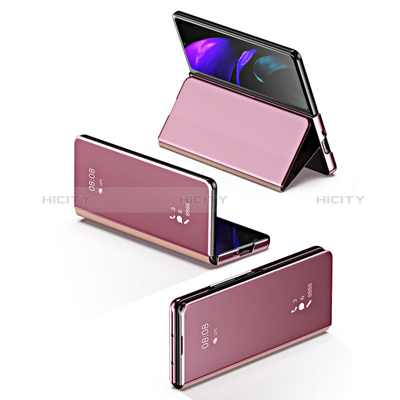 Coque Portefeuille Livre Cuir Miroir Housse Etui Clapet ZL2 pour Samsung Galaxy Z Fold3 5G Plus