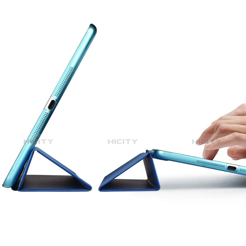 Coque Portefeuille Livre Cuir pour Apple iPad Air Bleu Plus