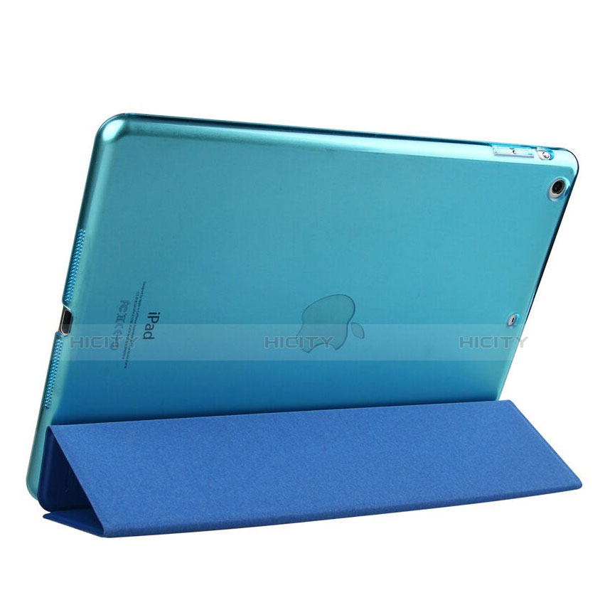 Coque Portefeuille Livre Cuir pour Apple iPad Air Bleu Plus