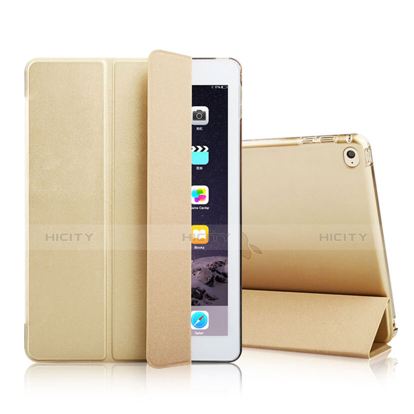 Coque Portefeuille Livre Cuir pour Apple iPad Mini 4 Or Plus