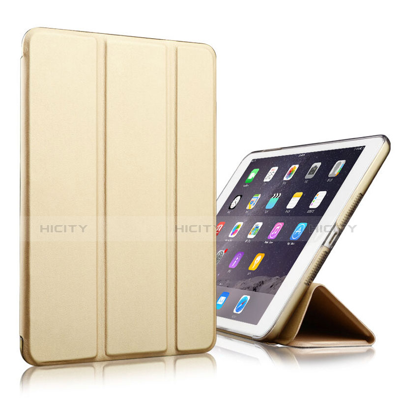 Coque Portefeuille Livre Cuir pour Apple iPad Mini 4 Or Plus