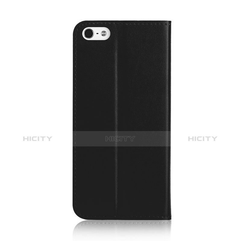 Coque Portefeuille Livre Cuir pour Apple iPhone 5 Noir Plus