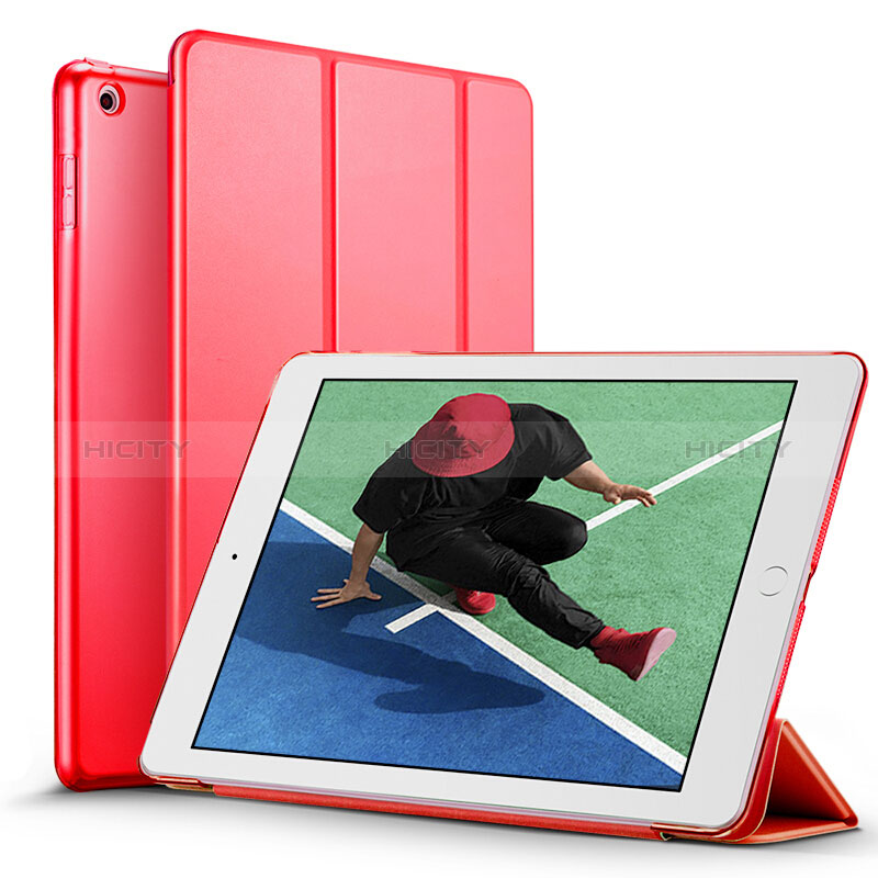 Coque Portefeuille Livre Cuir pour Apple New iPad 9.7 (2018) Rouge Plus