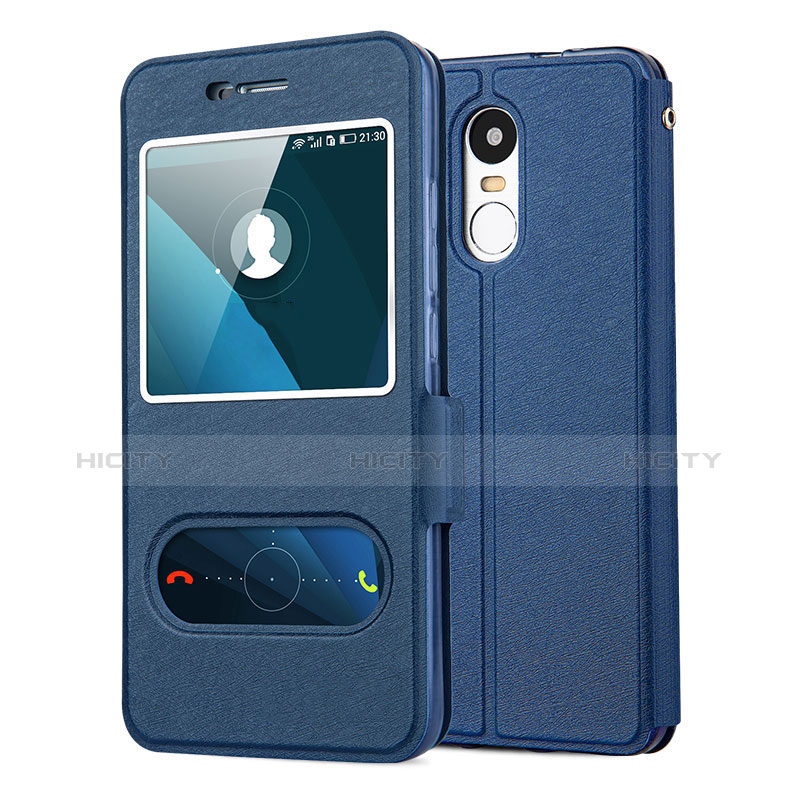 Coque Portefeuille Livre Cuir pour Huawei Enjoy 6 Bleu Plus