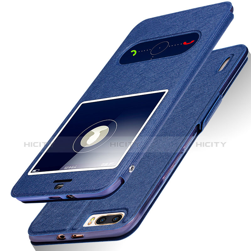 Coque Portefeuille Livre Cuir pour Huawei Honor 6 Plus Bleu Plus