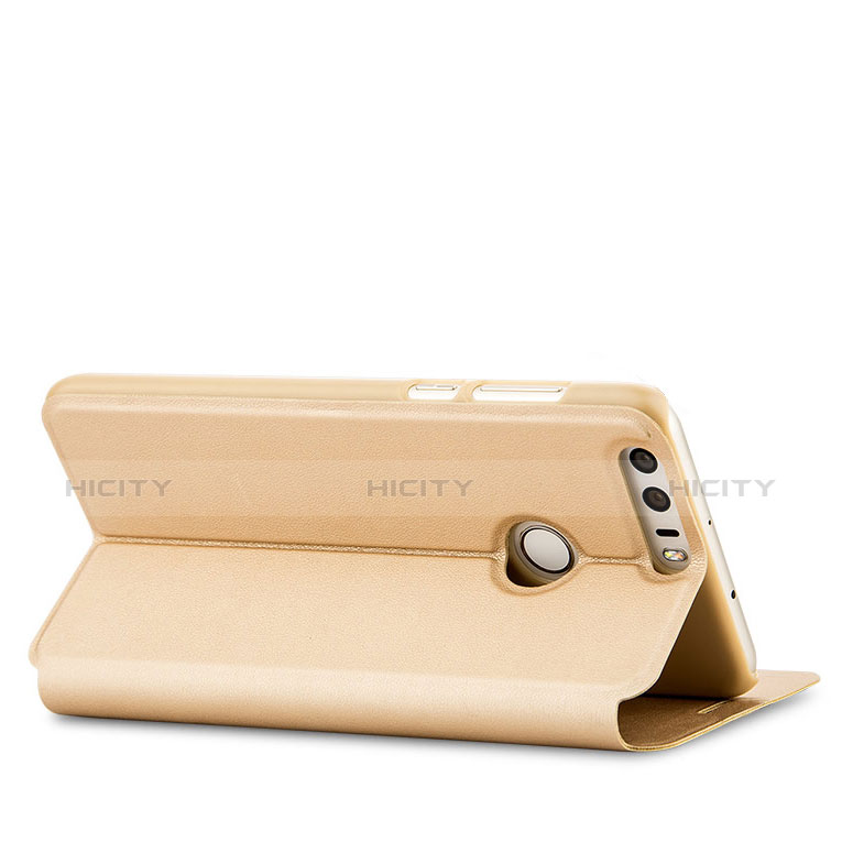 Coque Portefeuille Livre Cuir pour Huawei Honor 8 Or Plus