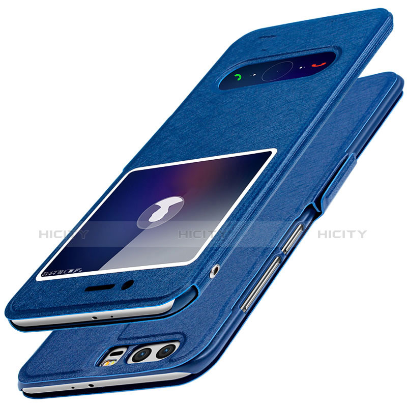 Coque Portefeuille Livre Cuir pour Huawei Honor 9 Bleu Plus