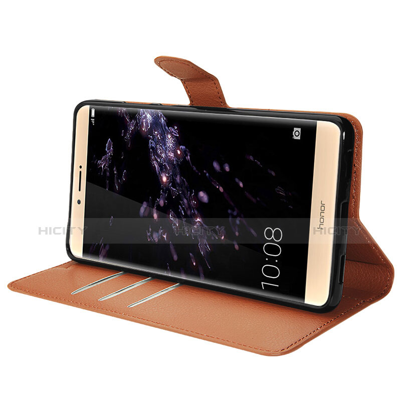 Coque Portefeuille Livre Cuir pour Huawei Honor Note 8 Marron Plus