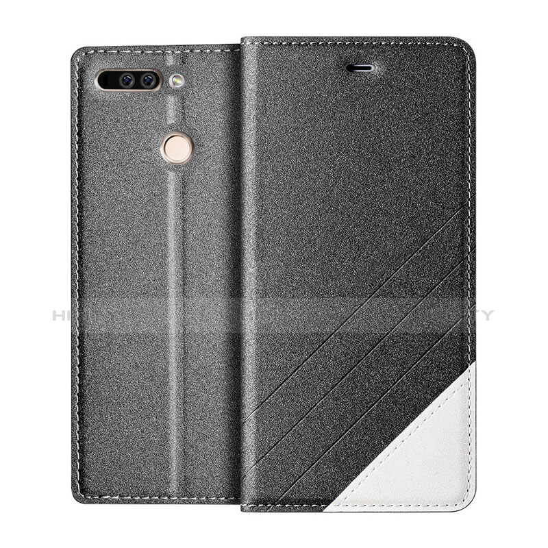 Coque Portefeuille Livre Cuir pour Huawei Honor V9 Gris Plus