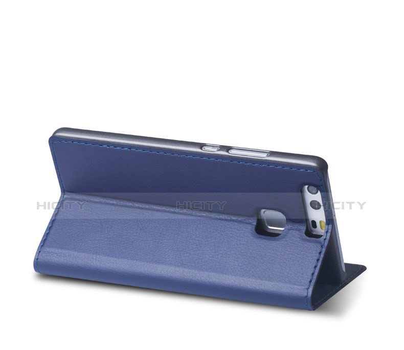 Coque Portefeuille Livre Cuir pour Huawei P9 Bleu Plus