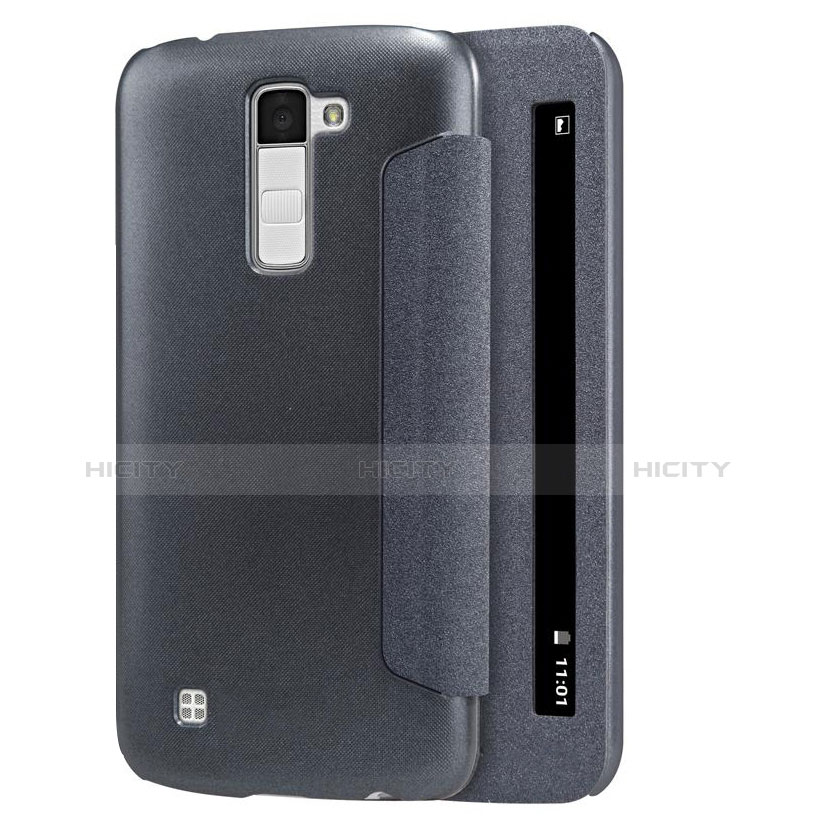 Coque Portefeuille Livre Cuir pour LG K10 Noir Plus