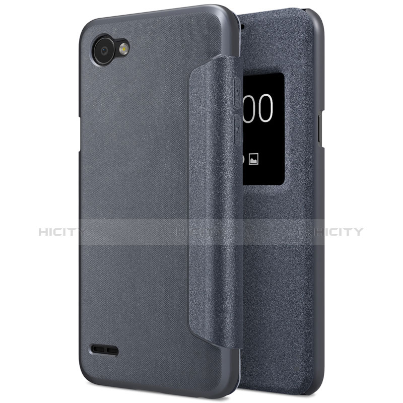 Coque Portefeuille Livre Cuir pour LG Q6 Noir Plus