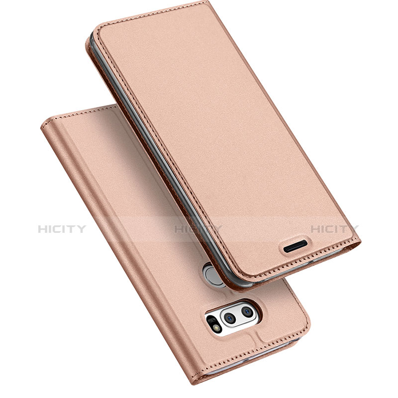 Coque Portefeuille Livre Cuir pour LG V30 Or Rose Plus