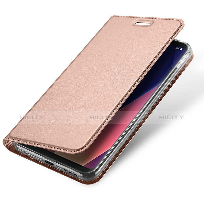 Coque Portefeuille Livre Cuir pour LG V30 Or Rose Plus