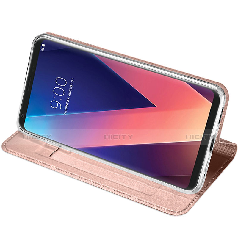 Coque Portefeuille Livre Cuir pour LG V30 Or Rose Plus