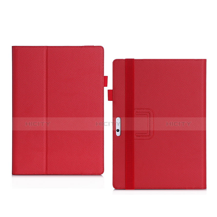 Coque Portefeuille Livre Cuir pour Microsoft Surface Pro 3 Rouge Plus