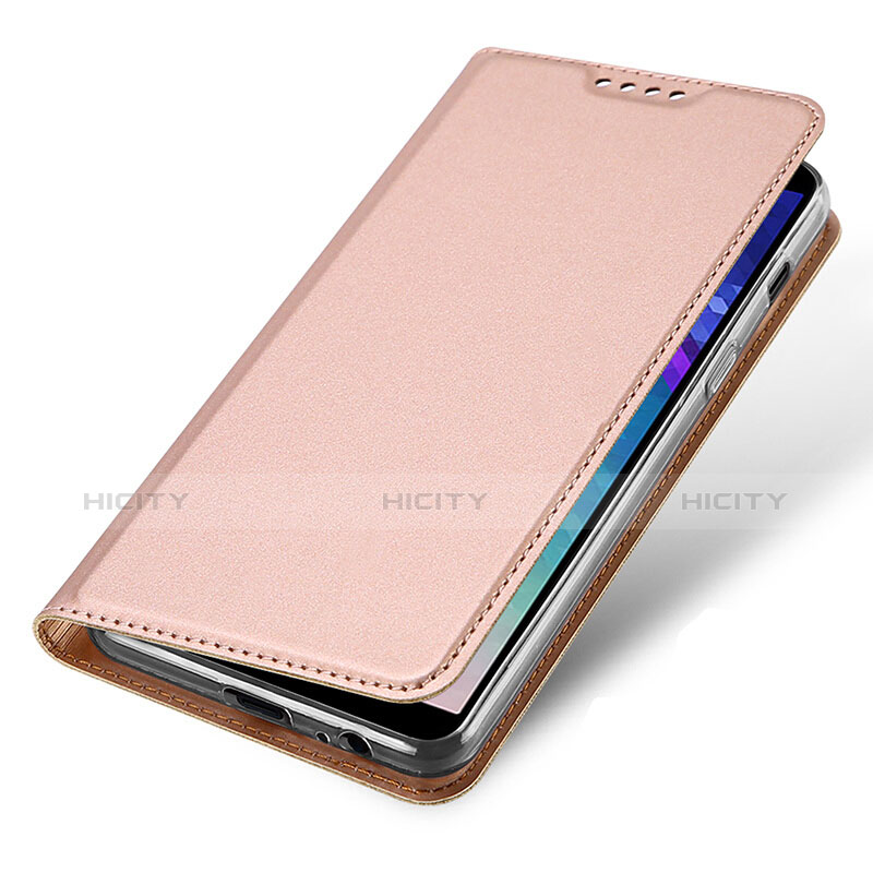 Coque Portefeuille Livre Cuir pour Samsung Galaxy A6 (2018) Dual SIM Or Rose Plus