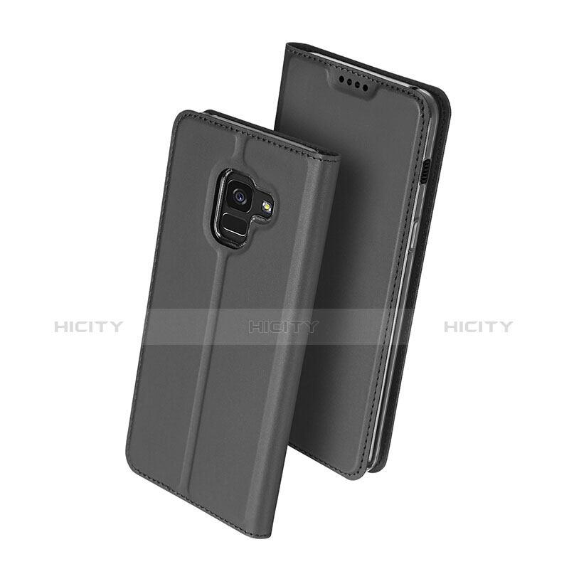 Coque Portefeuille Livre Cuir pour Samsung Galaxy A8 (2018) A530F Noir Plus