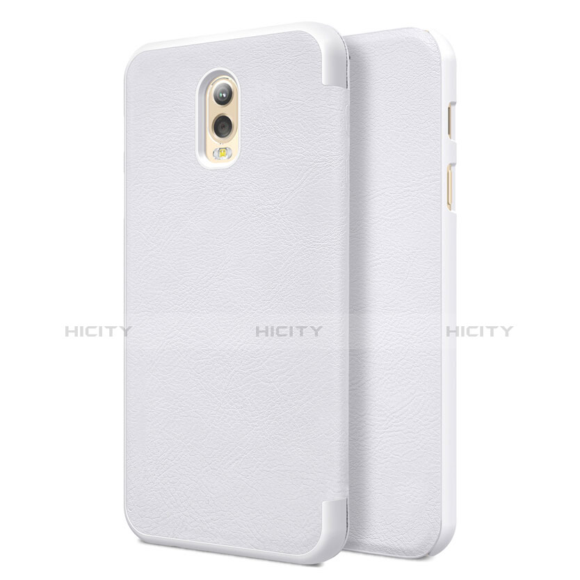 Coque Portefeuille Livre Cuir pour Samsung Galaxy C7 (2017) Blanc Plus