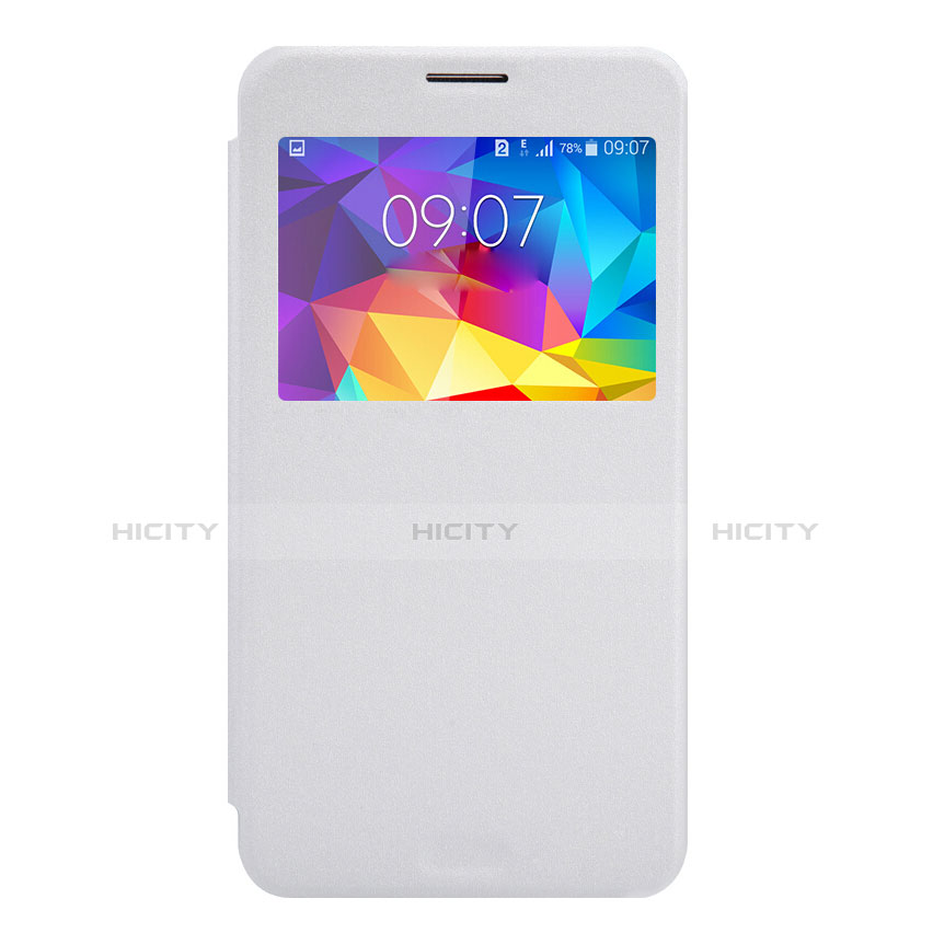 Coque Portefeuille Livre Cuir pour Samsung Galaxy Mega 2 G7508Q Blanc Plus