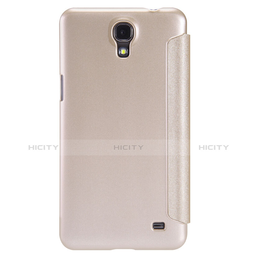 Coque Portefeuille Livre Cuir pour Samsung Galaxy Mega 2 G7508Q Or Plus