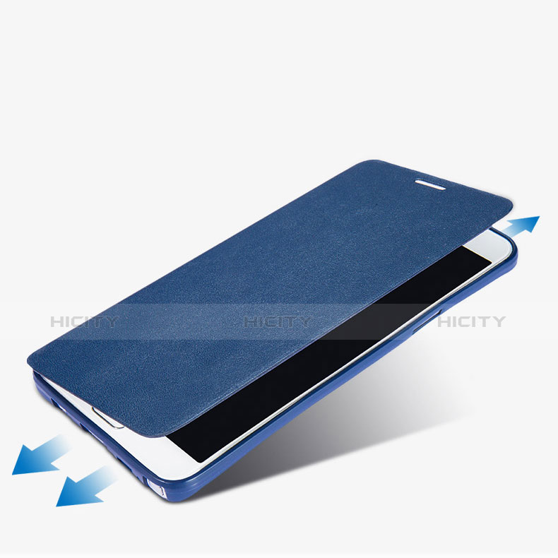 Coque Portefeuille Livre Cuir pour Samsung Galaxy Note 5 N9200 N920 N920F Bleu Plus