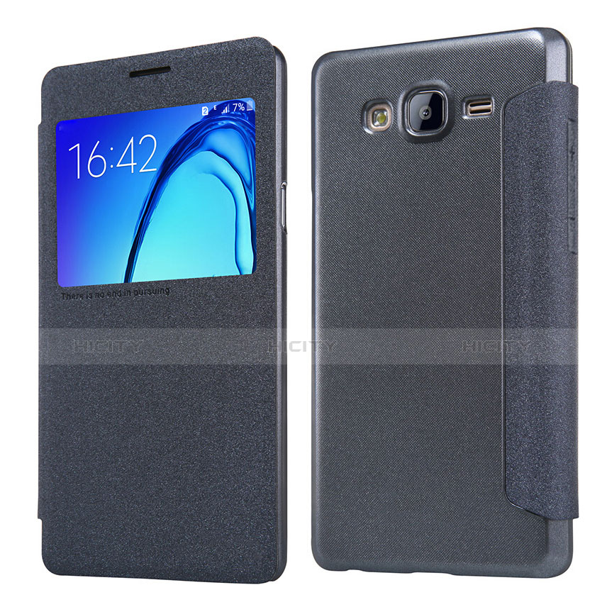 Coque Portefeuille Livre Cuir pour Samsung Galaxy On5 Pro Noir Plus