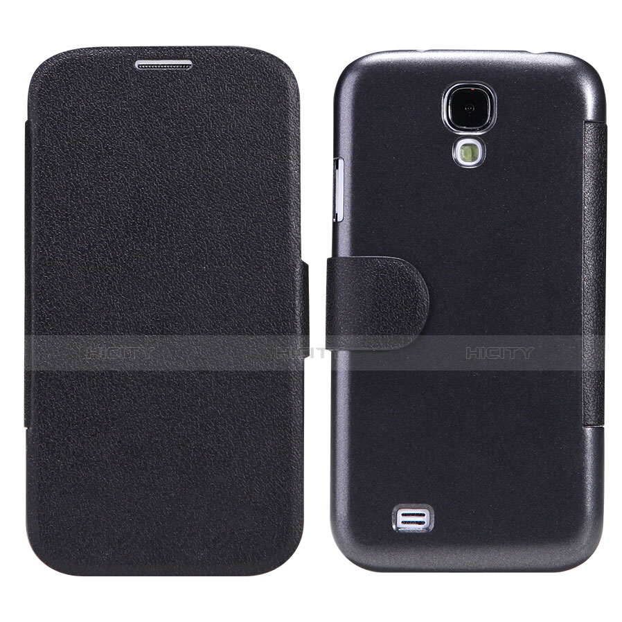 Coque Portefeuille Livre Cuir pour Samsung Galaxy S4 i9500 i9505 Noir Plus