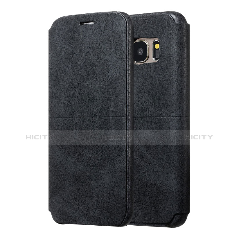 Coque Portefeuille Livre Cuir pour Samsung Galaxy S7 Edge G935F Noir Plus