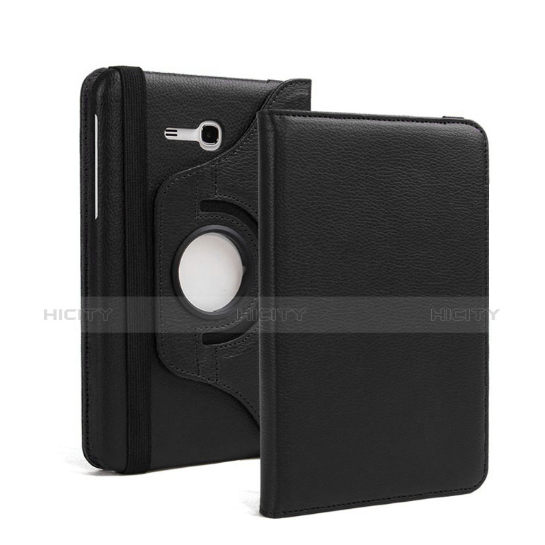 Coque Portefeuille Livre Cuir pour Samsung Galaxy Tab 3 Lite 7.0 T110 T113 Noir Plus