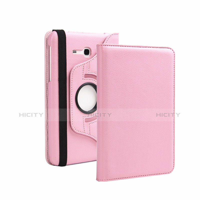 Coque Portefeuille Livre Cuir pour Samsung Galaxy Tab 3 Lite 7.0 T110 T113 Rose Plus