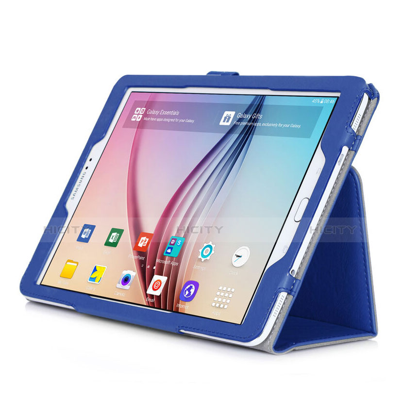 Coque Portefeuille Livre Cuir pour Samsung Galaxy Tab S2 9.7 SM-T810 SM-T815 Bleu Plus