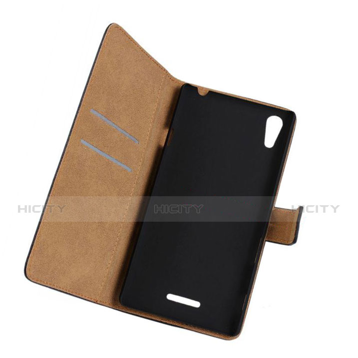 Coque Portefeuille Livre Cuir pour Sony Xperia T3 Noir Plus