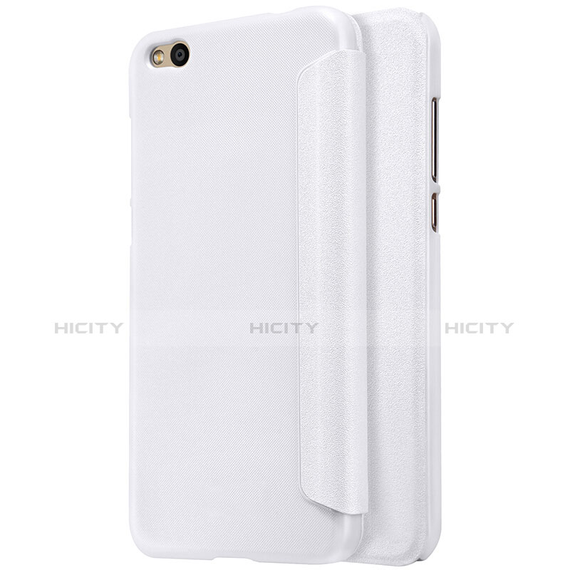 Coque Portefeuille Livre Cuir pour Xiaomi Mi 5C Blanc Plus