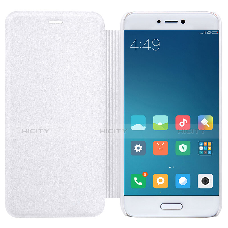 Coque Portefeuille Livre Cuir pour Xiaomi Mi 5C Blanc Plus