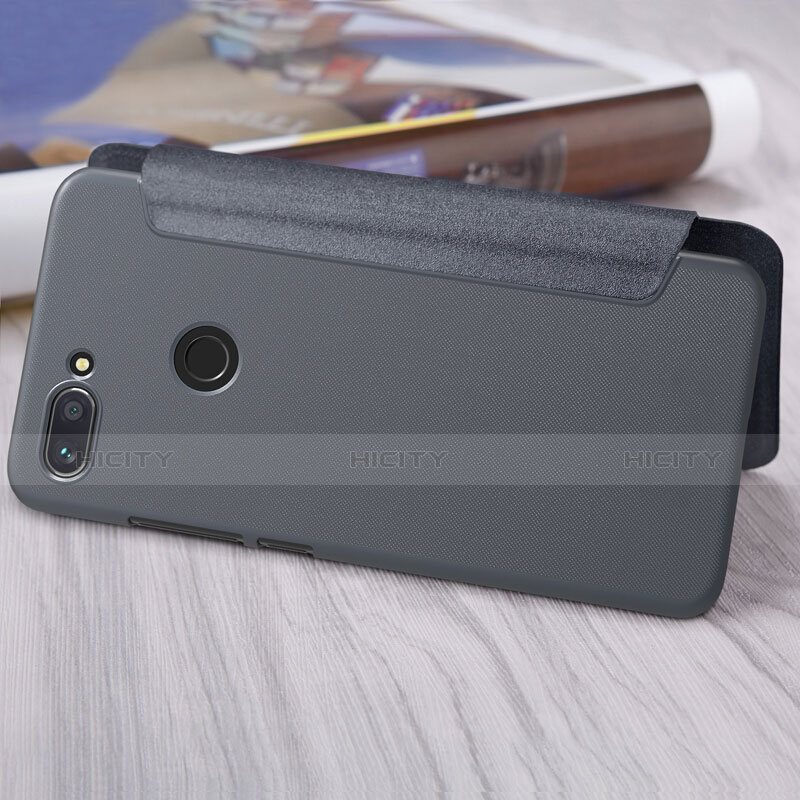 Coque Portefeuille Livre Cuir pour Xiaomi Mi 8 Lite Gris Plus